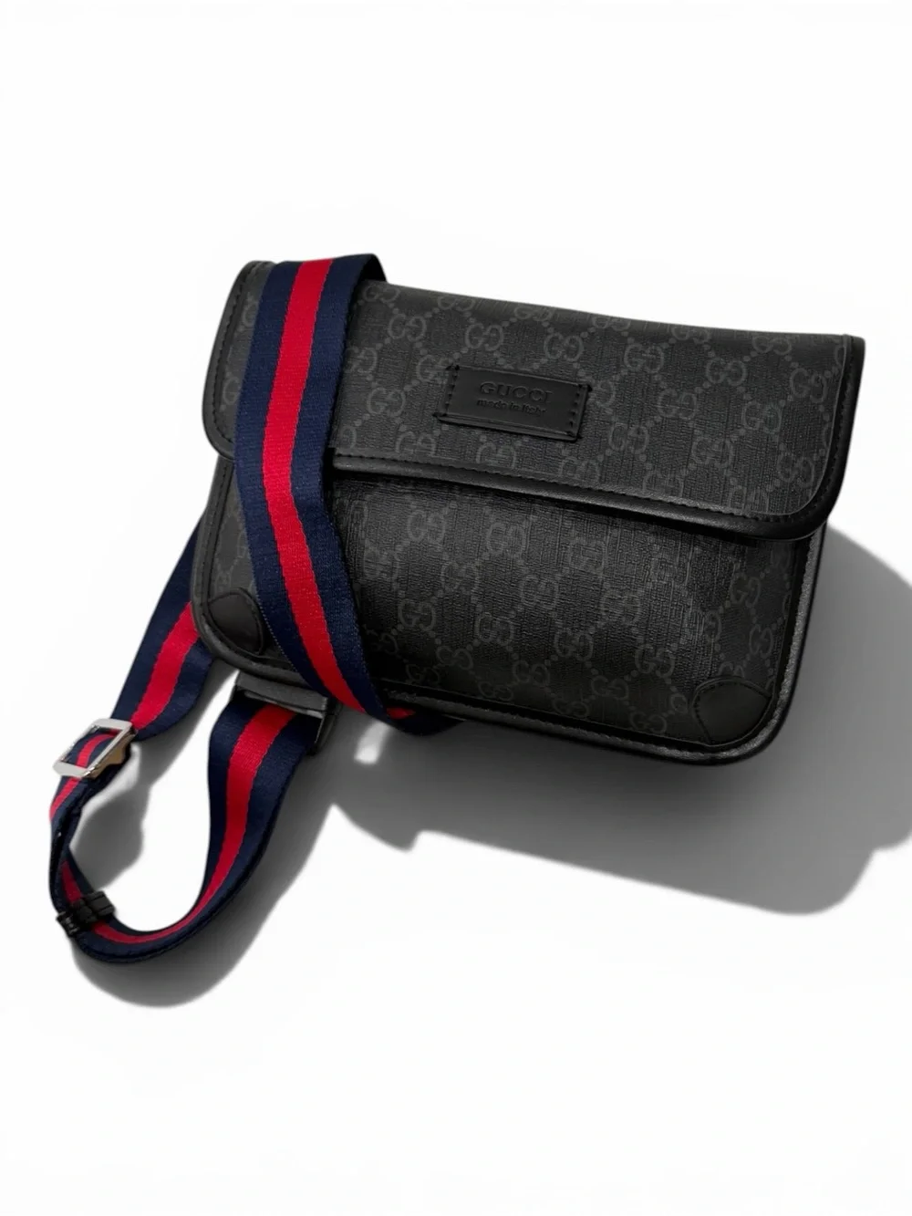 Gucci Vintage Black GG Canvas Belt Bag unisex pre-owned